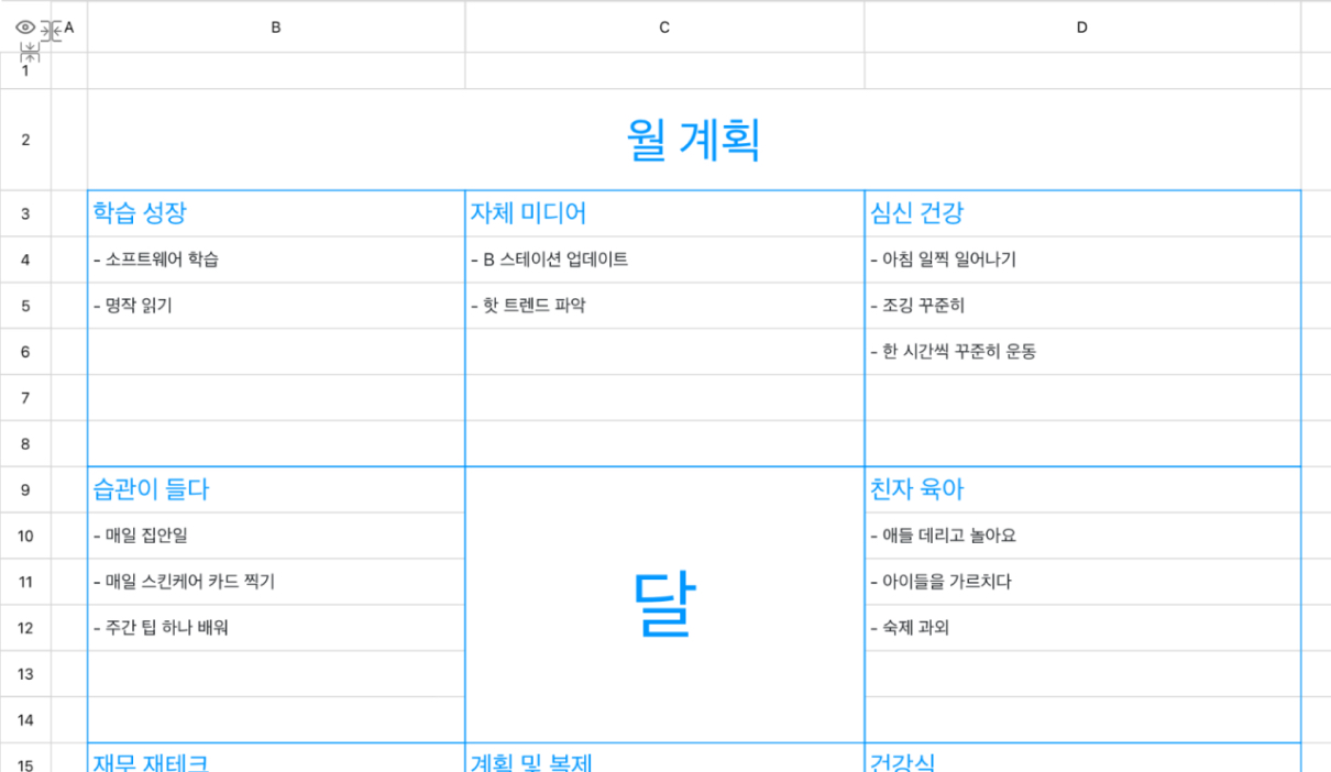 월 계획